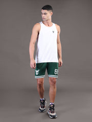 Go Devil Printed Mens Dark Green Sports Shorts