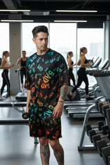 BAD Printed Gradient Polyester Co-ord Set for Men