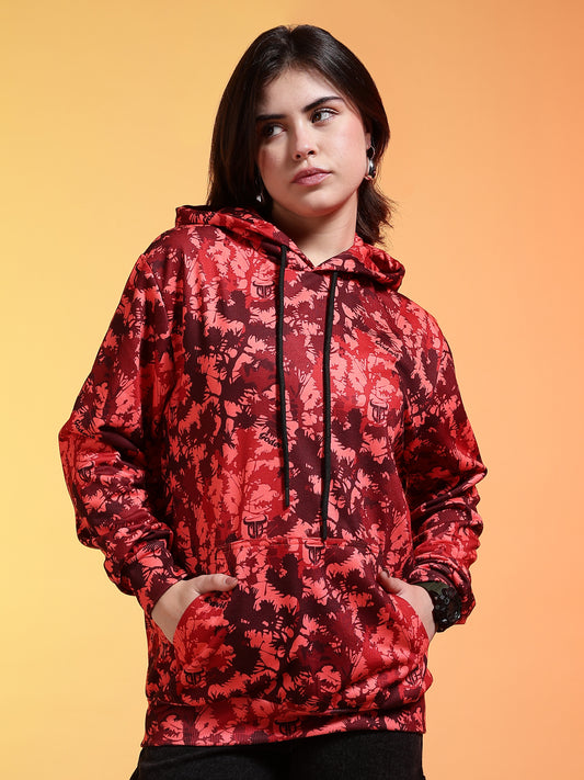 Go Devil Logo Printed Womens Multicolor Hoodie