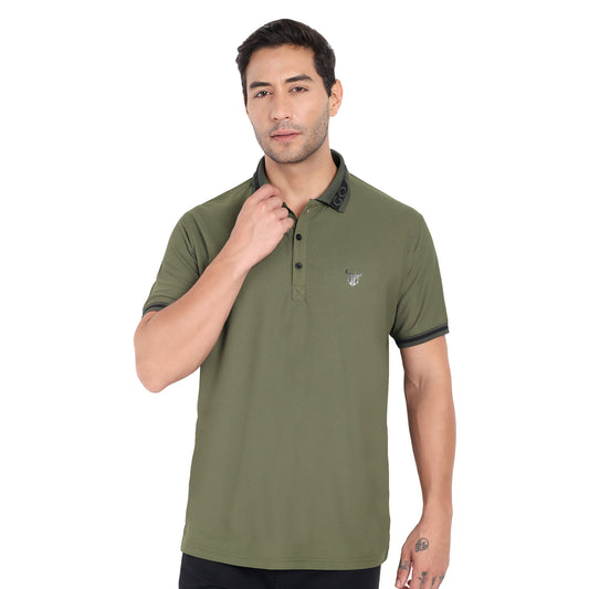 Go Devil Green Polo T-shirt For Men