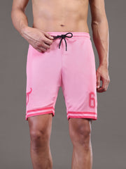 Go Devil Printed Mens Pink Sports Shorts