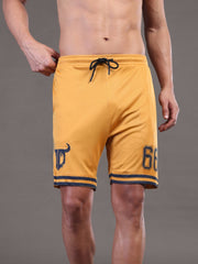 Go Devil Printed Mens Yellow Sports Shorts