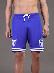Go Devil Printed Mens Blue Sports Shorts