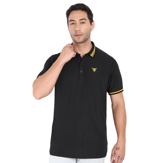Go Devil Black Polo T-shirt For Men