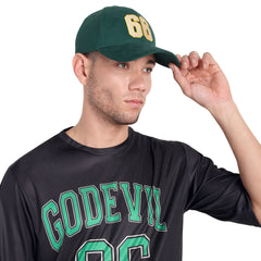 Go Devil Premium 66 Logo Printed Embroidered Green Cap For Men