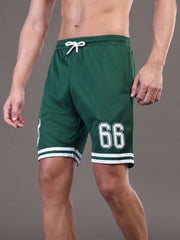 Go Devil Printed Mens Dark Green Sports Shorts