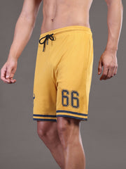 Go Devil Printed Mens Yellow Sports Shorts