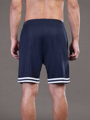 Go Devil Printed Mens Navy Blue Sports Shorts