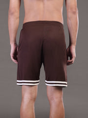 Go Devil Printed Mens Coffee Brown Sports Shorts