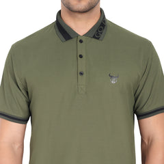 Go Devil Green Polo T-shirt For Men
