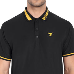 Go Devil Black Polo T-shirt For Men