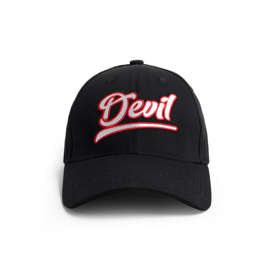 Go Devil Premium Devil Printed Embroidered Black Cap For Men