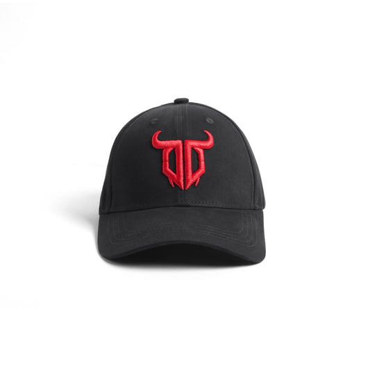 Go Devil Premium Logo Red Printed Embroidered Black Cap For Men