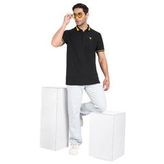 Go Devil Black Polo T-shirt For Men