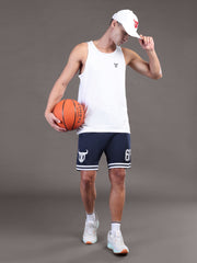 Go Devil Printed Mens Navy Blue Sports Shorts