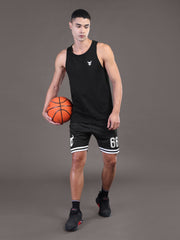 Go Devil Printed Mens Black Sports Shorts