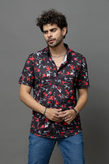 Printed Black Shirt for Men