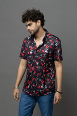 Printed Black Shirt for Men