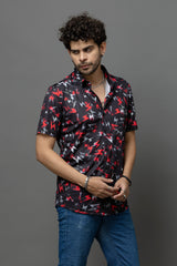Printed Black Shirt for Men