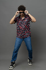 Printed Black Shirt for Men