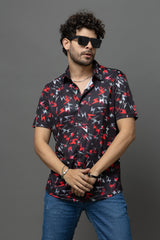 Printed Black Shirt for Men