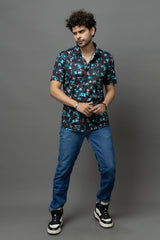 Printed Black Shirt for Men
