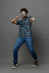 Printed Black Shirt for Men