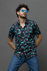 Printed Black Shirt for Men