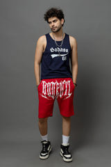 Go Devil Printed Red Shorts For Men