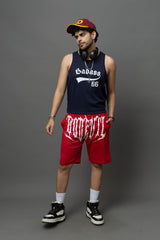 Go Devil Printed Red Shorts For Men