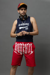 Go Devil Printed Red Shorts For Men