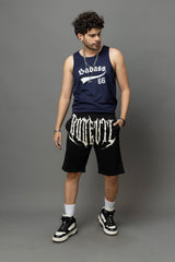 Go Devil Printed Black Shorts For Men