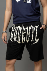 Go Devil Printed Black Shorts For Men