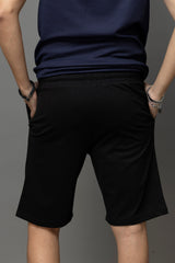 Go Devil Printed Black Shorts For Men