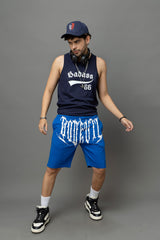 Go Devil Printed Blue Shorts For Men
