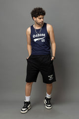 Go Devil Printed Black Shorts For Men
