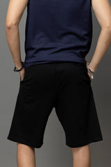 Go Devil Printed Black Shorts For Men