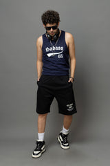 Go Devil Printed Black Shorts For Men