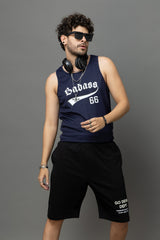 Go Devil Printed Black Shorts For Men