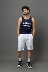 Go Devil Printed White Shorts For Men