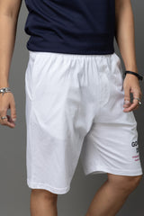 Go Devil Printed White Shorts For Men
