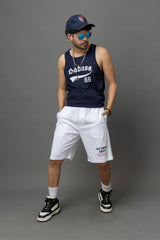 Go Devil Printed White Shorts For Men