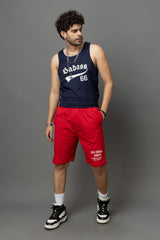 Go Devil Printed Red Shorts For Men