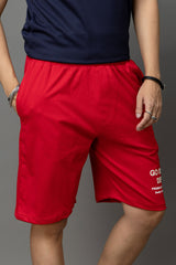 Go Devil Printed Red Shorts For Men