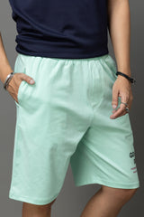 Go Devil Printed Casual Light Green Shorts For Men