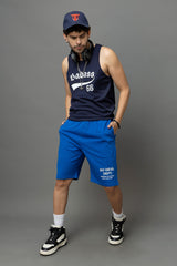 Go Devil Printed Blue Shorts For Men