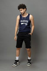 Go Devil Printed Black Casual Shorts For Men