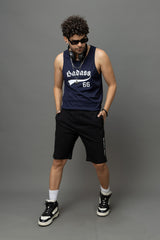 Go Devil Printed Black Casual Shorts For Men