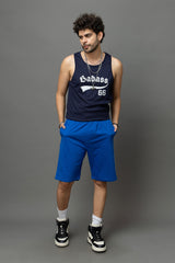 Go Devil Printed Blue Casual Shorts For Men