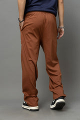 Go Devil Gothic Cross Print Brown Streetwear Joggers For Men